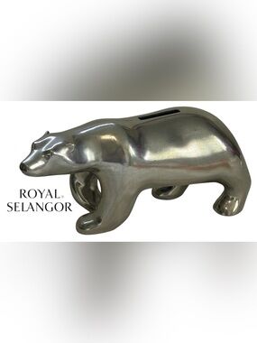 ROYAL SELANGOR PEWTER POLAR BEAR COUNTRY BANK FIGURINE NICK MUNRO DESIGN